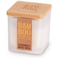 Bamboo Small Soy Wax Candle - Cedarwood & White Musk in Cool White