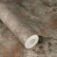 Rasch Atlas Rustic Stone Self Adhesive Peel & Stick Textured Wallpaper in Grey
