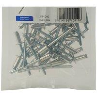 JRP Riveting Products 3.2 x 8mm Aluminium/Steel Dome Head Rivets 100 in Silver
