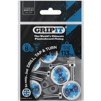 Gripit 25mm Plasterboard Fixing - 8 Pack (Blue) Stud Wall Anchor Max Load 113kg in Blue