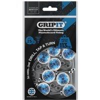 Gripit 25mm Plasterboard Fixing - 25 Pack (Blue) Stud Wall Anchor Max Load 113kg in Blue