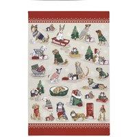 Ulster Weavers 'Merry Mutts' Christmas Animals 100% Cotton Tea Towel in Red