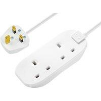 Masterplug 2 Socket Extension Lead 5m 13A White