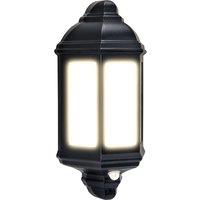 Luceco Exterior Three Panel E27 Lamp Holder Lantern with PIR in Black