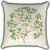 V&A 'The Ornamental Tree' Cotton Cushion in Green | Size: 45 cm x 45 cm