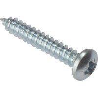 Forgefix Self-Tapping Screw Pozi Pan Head Zp 3/4In X 8 Box 200 in Silver