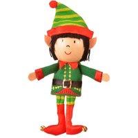Fiesta Crafts Boy Elf Finger Puppet Fabric Interactive Toy with Wooden Head