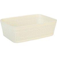 VFM e-Store Basketweave Storage Baskets 2 Pack Size Small Cream 6cm x 19cm | Size: 6 cm x 19 cm