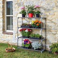 mysmartbuy 4 Tier Metal GroZone Shelving for Greenhouses, Grow Houses, Garages in Silver