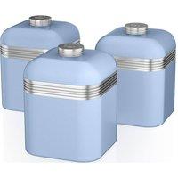 Swan Retro Set of 3 Canisters in Blue