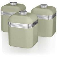 Swan Retro Set of 3 Canisters in Green