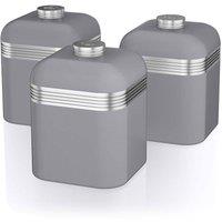 Swan Retro Set of 3 Canisters in Grey