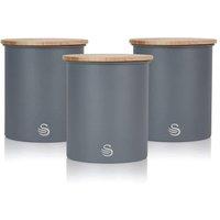 Swan Set of 3 Canisters in Grey