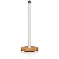 Swan Towel Pole with Wooden Base in White