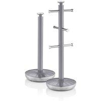 Swan Retro Towel Pole & Mug Tree in Grey