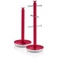 Swan Retro Towel Pole & Mug Tree in Red