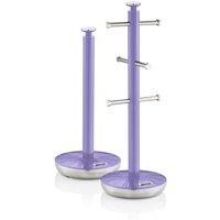 Swan Retro Towel Pole & Mug Tree in Purple