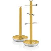 Swan Retro Towel Pole & Mug Tree in Yellow