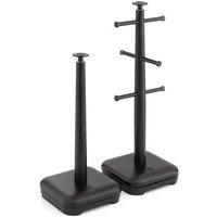 Swan Towel Pole & Mug Tree Set in Black | Size: A
