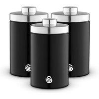 Swan Townhouse Set of 3 Canisters in Black | Size: A