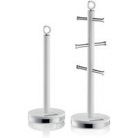Swan Towel Pole & Mug Tree Set in White | Size: A