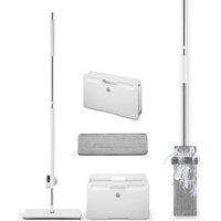 Swan Elevate Self-Wringing Flat Mop & Folding Bucket Set in White