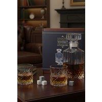Kimm and Miller (UK) Ltd Whisky Gift Set with Glass Whisky Decanter, Glasses & Stones in Clear | Size: 750ml