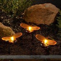mysmartbuy Set of 6 Solar Powered Bee Outdoor Garden Stake Lights in Yellow