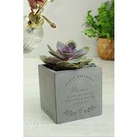 Personalised Memento Company Personalised Free Text Concrete Plant Pot in Grey | Size: Small