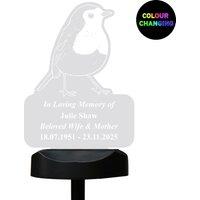 Personalised Memento Company Personalised Robin Memorial Outdoor Solar Light in Clear