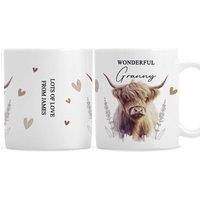 Personalised Memento Company Personalised Highland Cow Mug in White