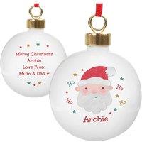 Personalised Memento Company Personalised Santa Christmas Bauble in White