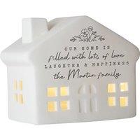 Personalised Memento Company Personalised Floral LED House in White