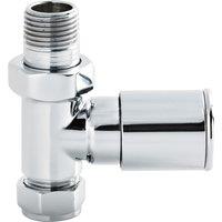 Balterley Straight Round Modern Radiator Valves Sold in Pairs Chrome in Silver