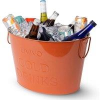 LIVIVO Galvanised Steel Drinks Bucket - Coral