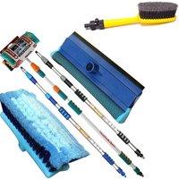 BARGAINS-GALORE Cleaning Kit 3m 9ft Telescopic Water Brush + Spray Wheel Brush Diy