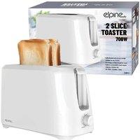 BARGAINS-GALORE 700w 2 Slice Toaster Toastie Maker Pop Up Cool Touch 6 Settings White
