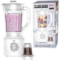 BARGAINS-GALORE 2 In 1 Multi Functional Blenders With Grinder Jug 600w 5 Speed White