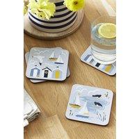 Ulster Weavers 'Seashore' Animal Print Printed MDF Coasters (4 Pack) in Blue