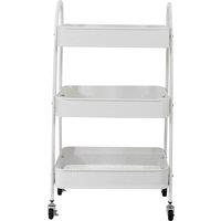 Libbi Lou Kitchen Trolley on Wheels 3 Tier Utility Cart in White
