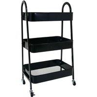 Libbi Lou Kitchen Trolley on Wheels 3 Tier Utility Cart in Black