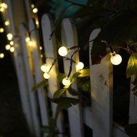 Voltico 50 LED Solar Mini Globe String Lights - Warm White Garden Glow