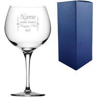 Uniqueful Personalised Santa Naughty Nice List Juniper Cocktail Glass for Friend in Clear | Size: 20oz (550ml)