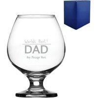 Uniqueful Personalised Engraved Fathers Day Bistro Brandy Glass for Dad in Clear | Size: 14m