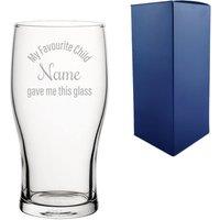 Uniqueful Personalised My Favourite Child gave me this glass Tulip Pint Glass in Clear | Size: 20oz (550ml)