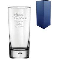 Uniqueful Personalised Engraved Merry Christmas Bubble Hiball Glass for Friend in Clear | Size: 20oz (550ml)