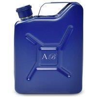 Uniqueful Personalised Engraved Blue Jerry Can Initials Hip Flask for Friend | Size: 100ml
