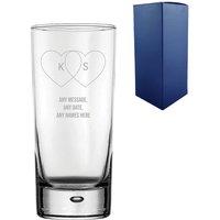 Uniqueful Personalised Engraved Valentine's Day Bubble Hiball Glass for Couple in Clear | Size: 1000ml