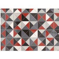 Warren Reed - Designer Grey Red Triangle Geometric Glass Chopping Board