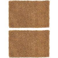 Nicola Spring Premium Handmade Coir Door Mats - 60 x 40cm - Set of 2 in Brown | Size: 40 cm x 60 cm